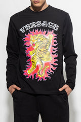 Versace Black Printed T-Shirt - Men - Piano Luigi