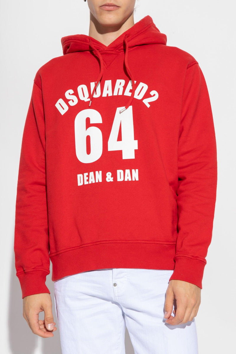 Dsquared2 Red Hoodie With Logo - Men - Piano Luigi