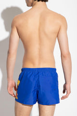 Versace Blue Swimming Shorts With Logo - Men - Piano Luigi