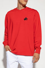 Dsquared2 Red Printed Sweatshirt - Men - Piano Luigi