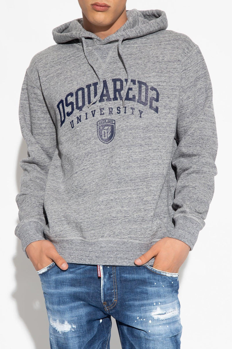 Dsquared2 Grey Printed Hoodie - Men - Piano Luigi