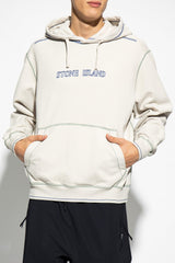 Stone Island Grey Logo-Embroidered Hoodie - Men - Piano Luigi