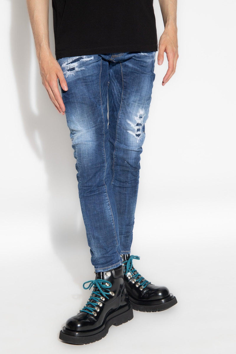 Dsquared2 Navy Blue ‘Tidy Biker’ Jeans - Men - Piano Luigi