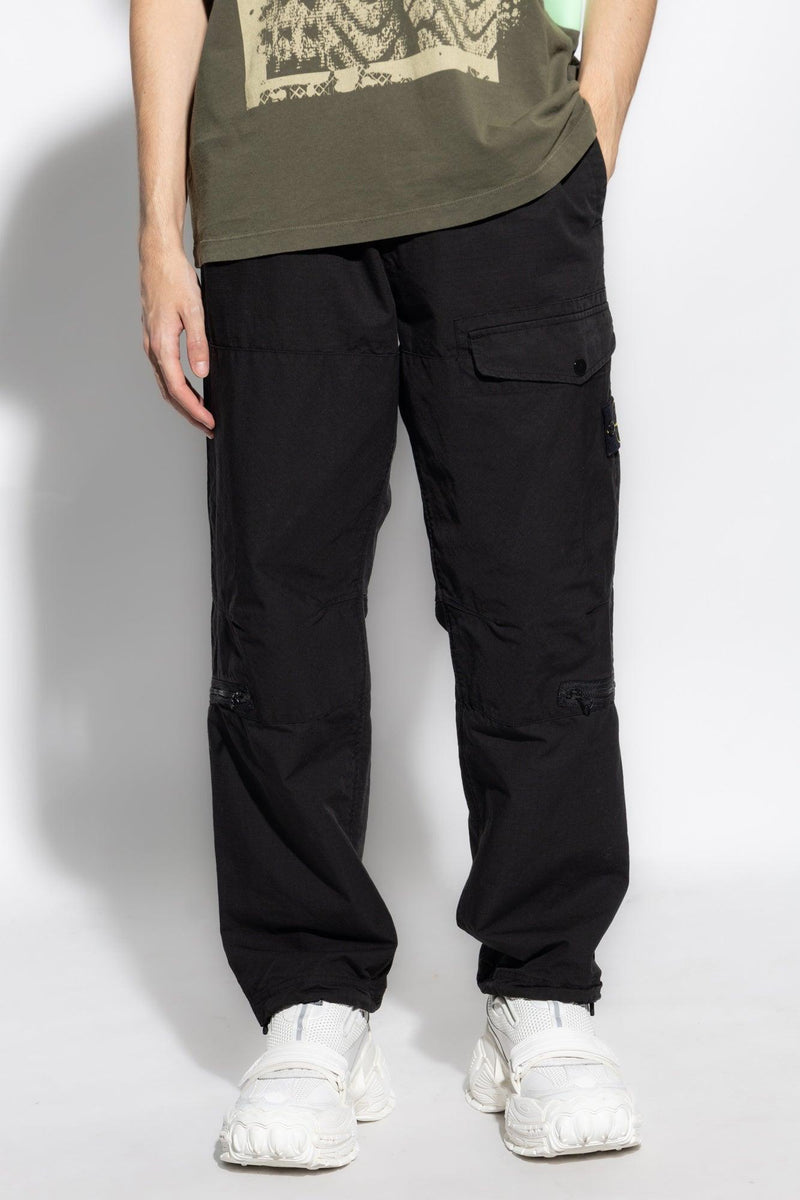 Stone Island Black Cargo Trousers - Men - Piano Luigi