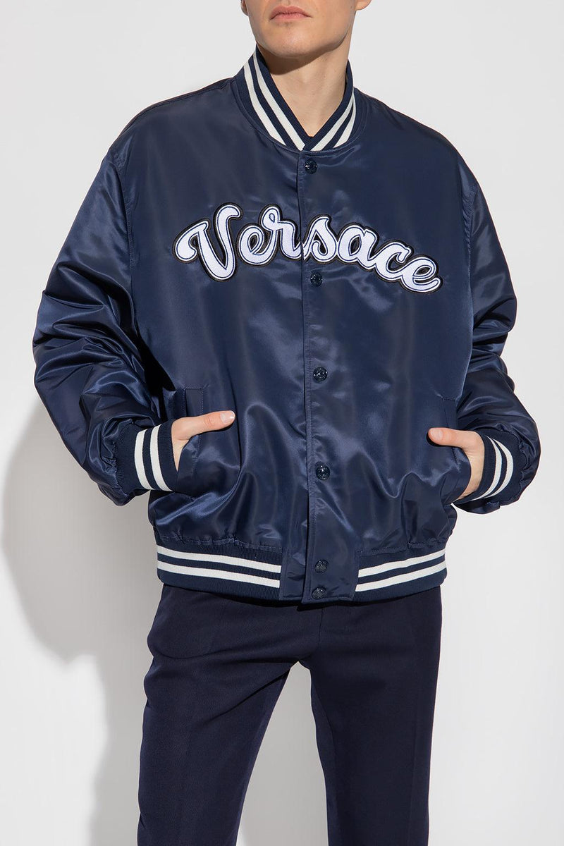 Versace Navy Blue Bomber Jacket - Men - Piano Luigi