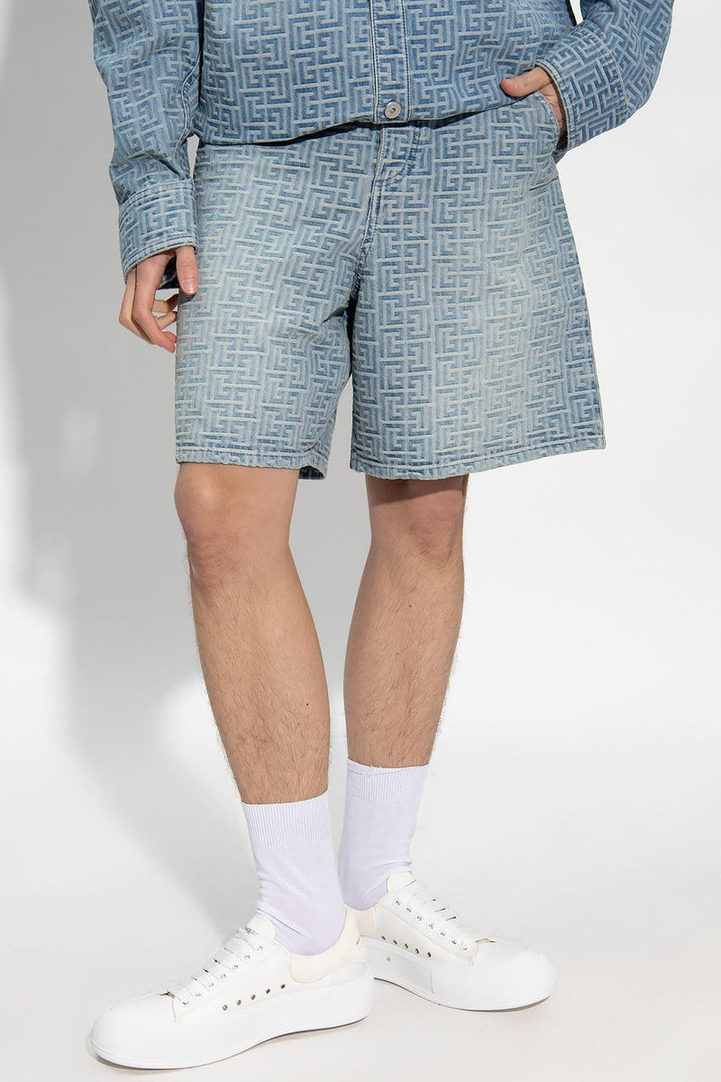 Balmain Blue Denim Shorts - Men - Piano Luigi