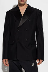 Palm Angels Black Double-Breasted Blazer - Men - Piano Luigi