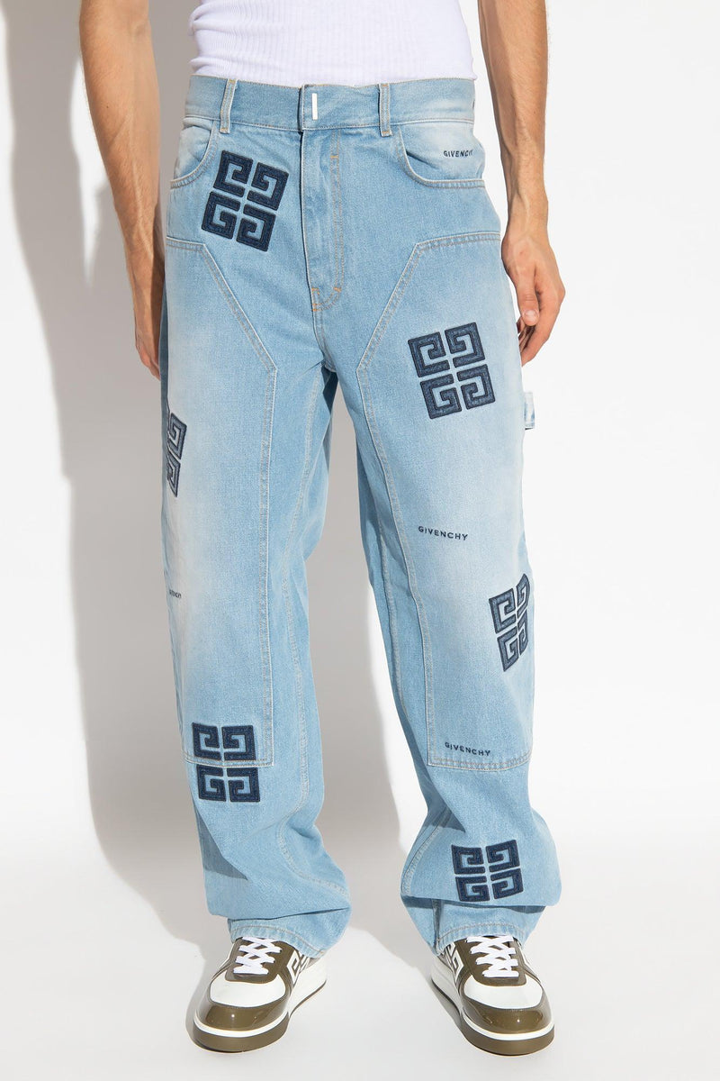 Givenchy Blue Patched Jeans - Men - Piano Luigi