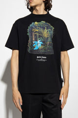 Palm Angels Black Printed T-Shirt - Men - Piano Luigi