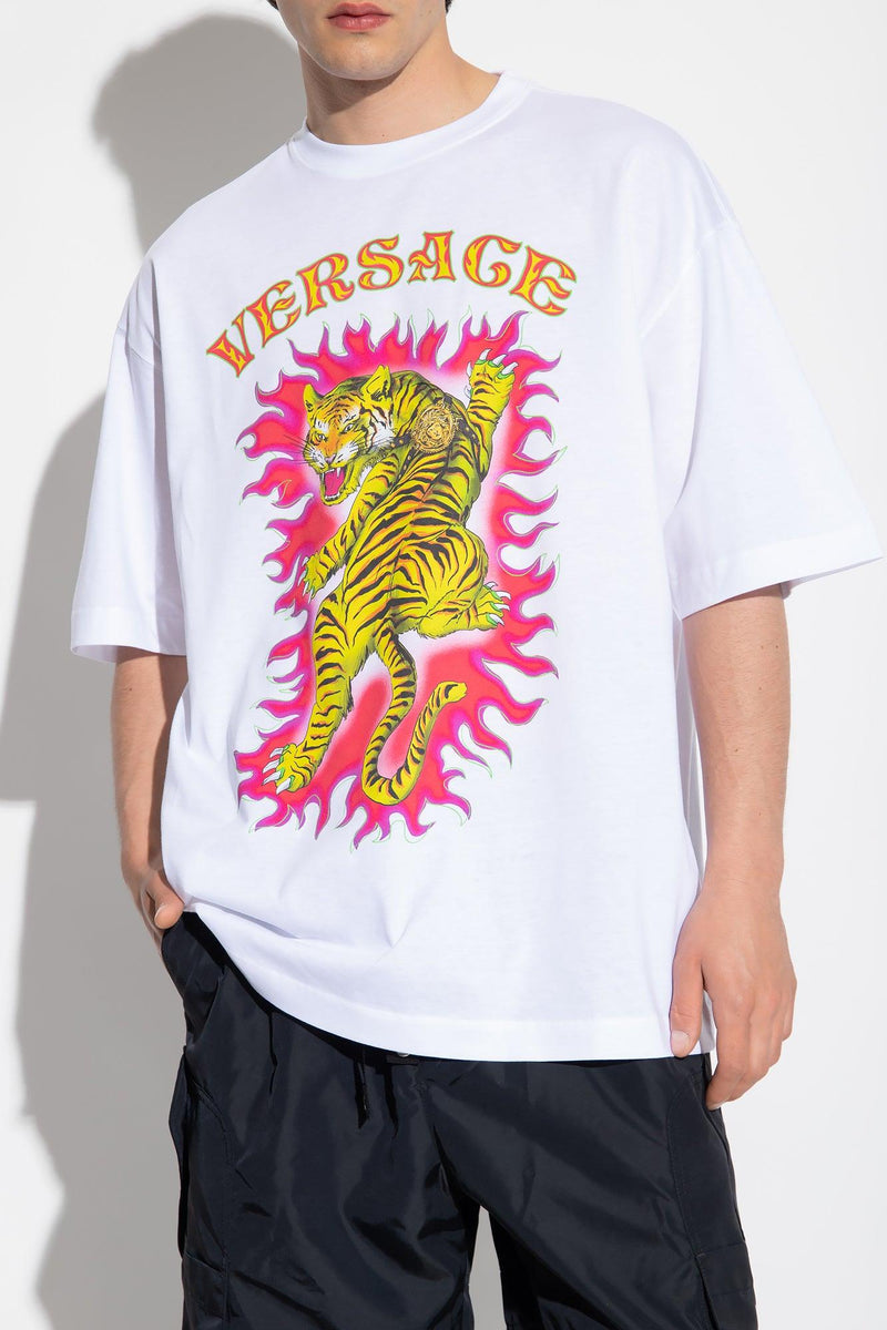 Versace White Printed T-Shirt - Men - Piano Luigi