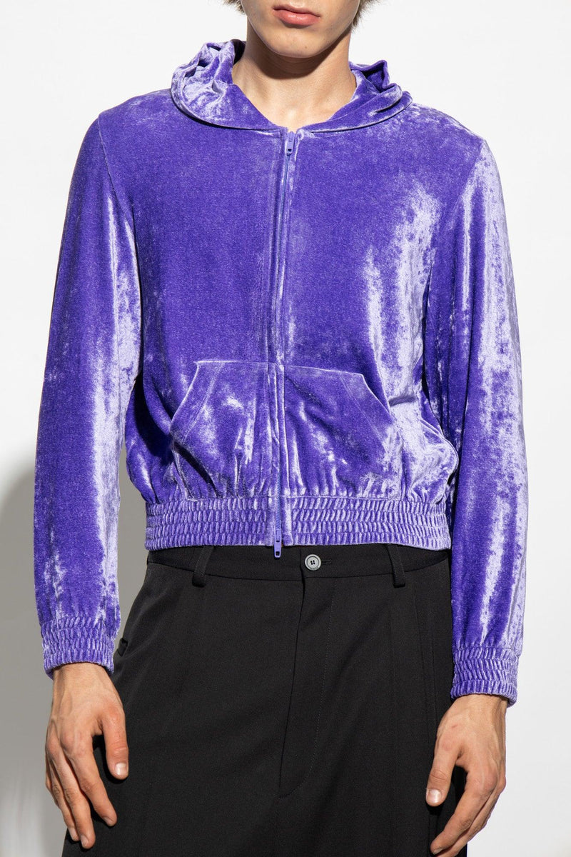 Balenciaga Purple Velour Hoodie - Men - Piano Luigi