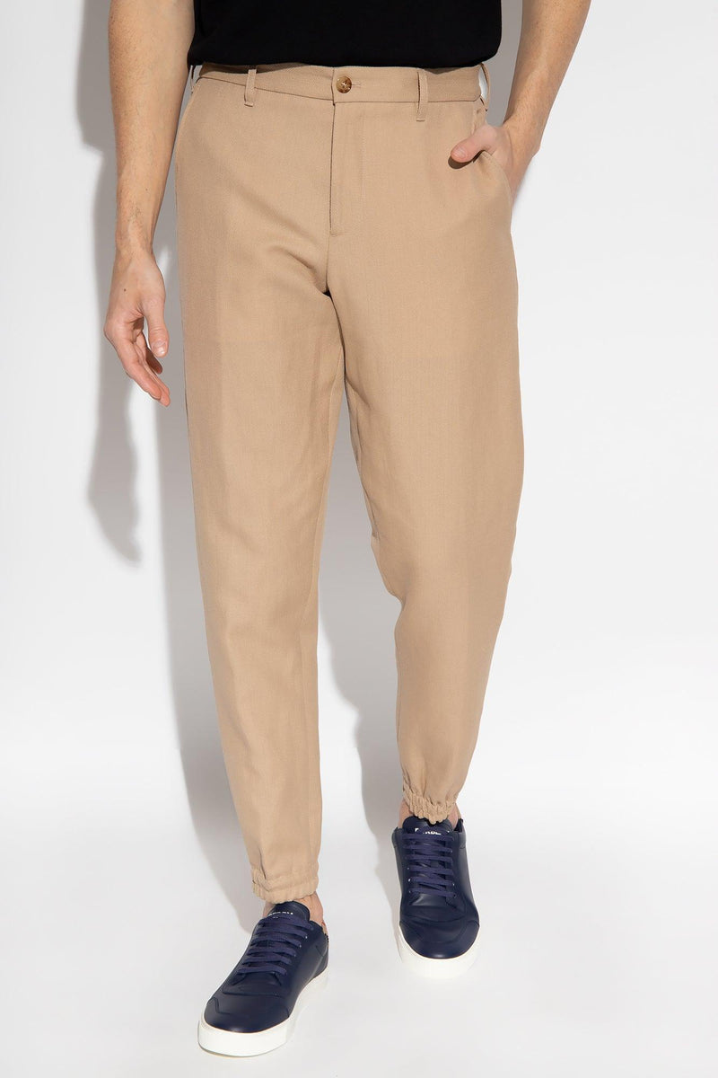 Burberry Beige Trousers With Logo - Men - Piano Luigi