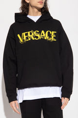 Versace Black Hoodie With Logo - Men - Piano Luigi