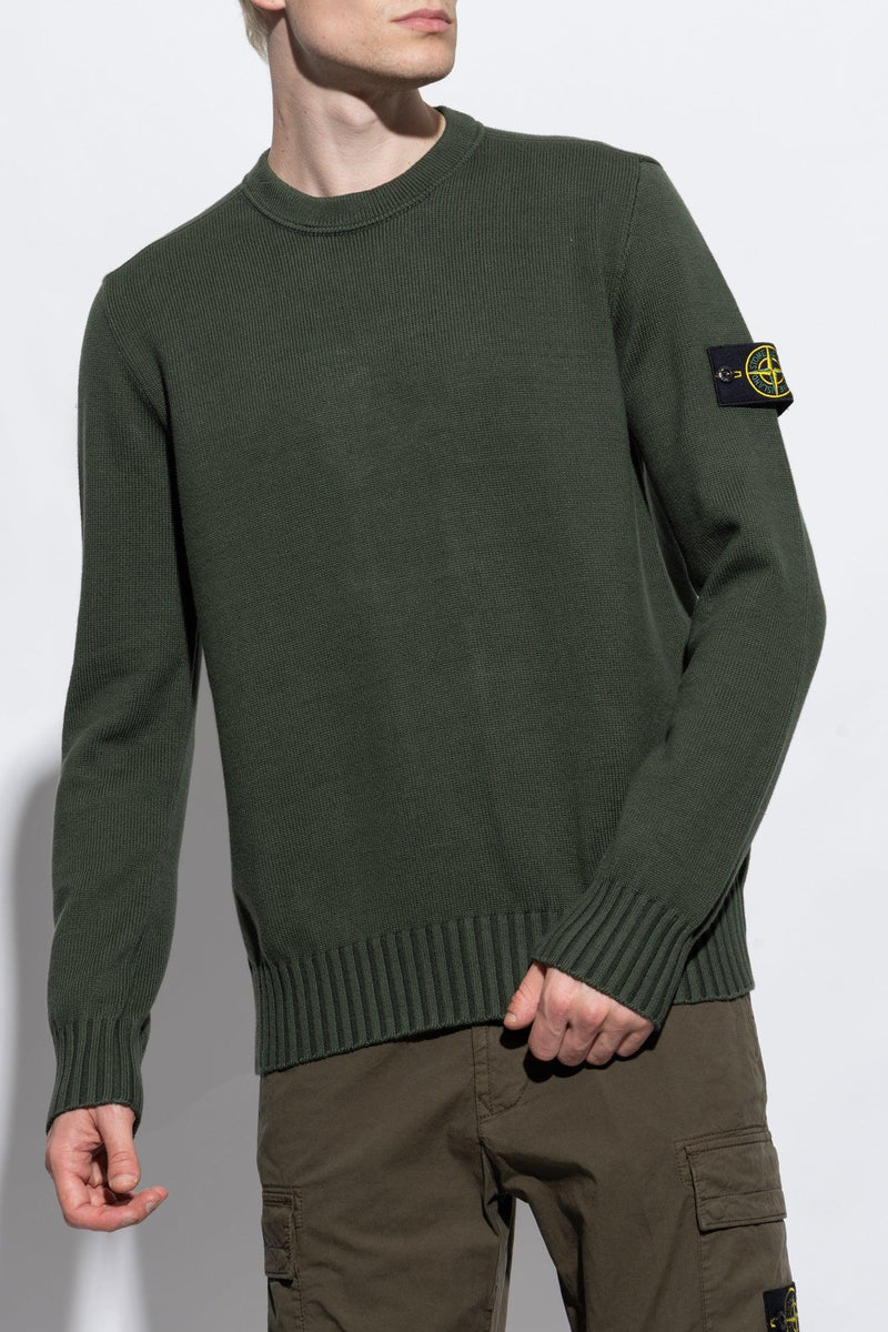 Stone Island Green Sweater With Logo - Men - Piano Luigi