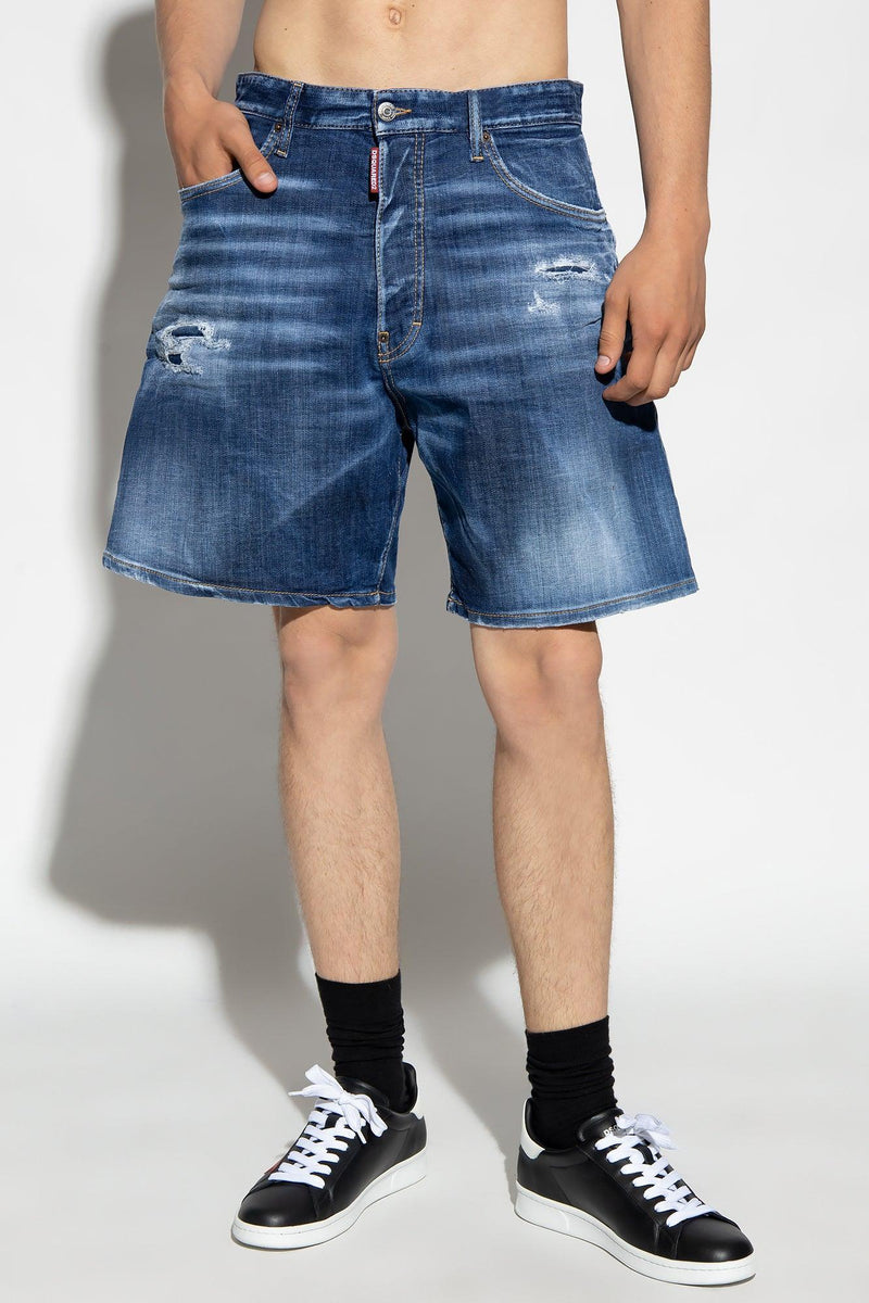 Dsquared2 Navy Blue Denim Shorts - Men - Piano Luigi