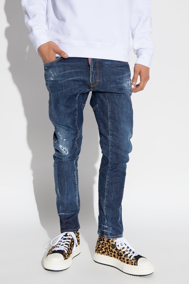 Dsquared2 Navy Blue ‘Tidy Biker’ Jeans - Men - Piano Luigi