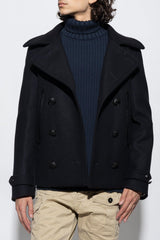 Dsquared2 Black Wool Coat - Men - Piano Luigi