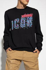 Dsquared2 Black Sweater With Logo - Men - Piano Luigi