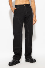 Versace Black Trousers With Contrasting Stitching - Men - Piano Luigi