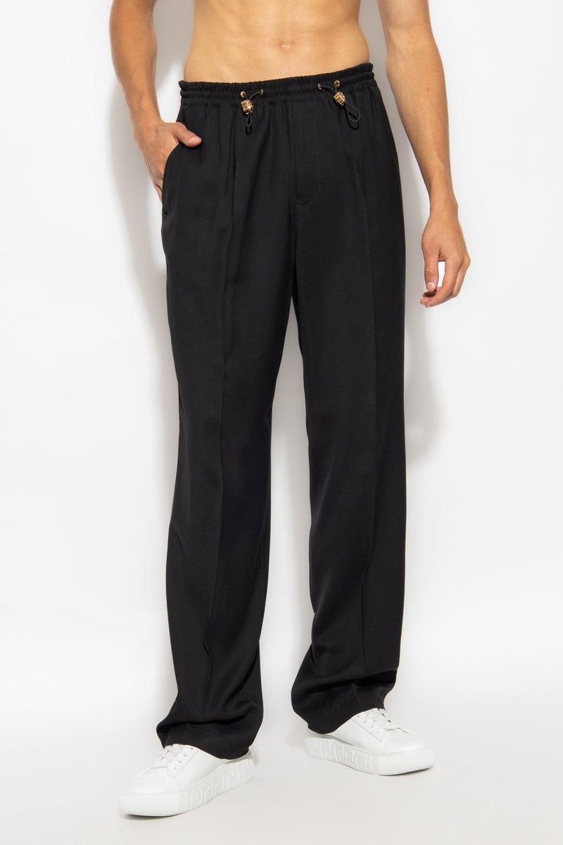 Versace Black Pleat-Front Trousers - Men - Piano Luigi