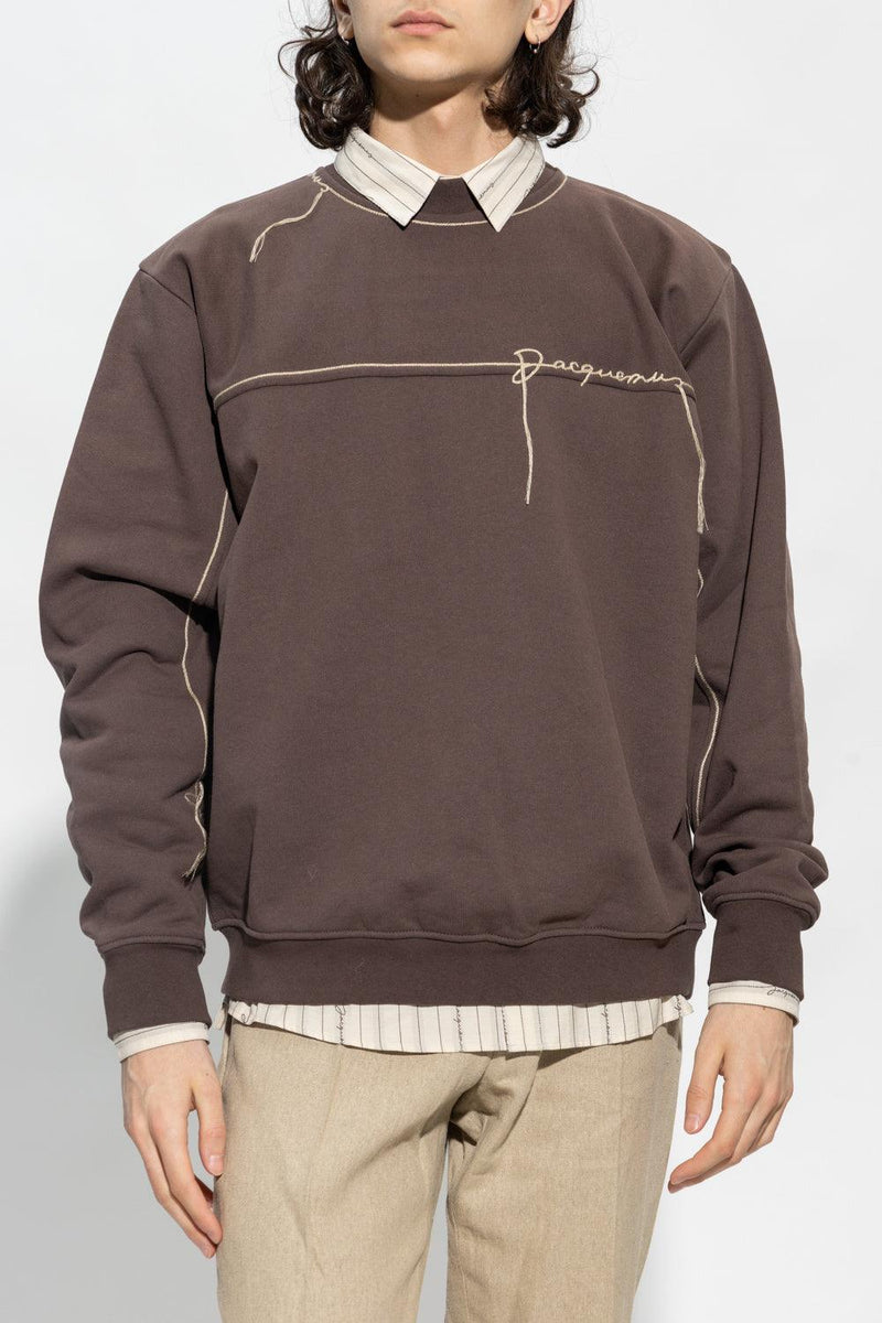 Jacquemus Brown ‘Fio’ Sweatshirt With Logo - Men - Piano Luigi