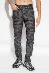 Versace Grey Jeans With Animal Motif - Men - Piano Luigi