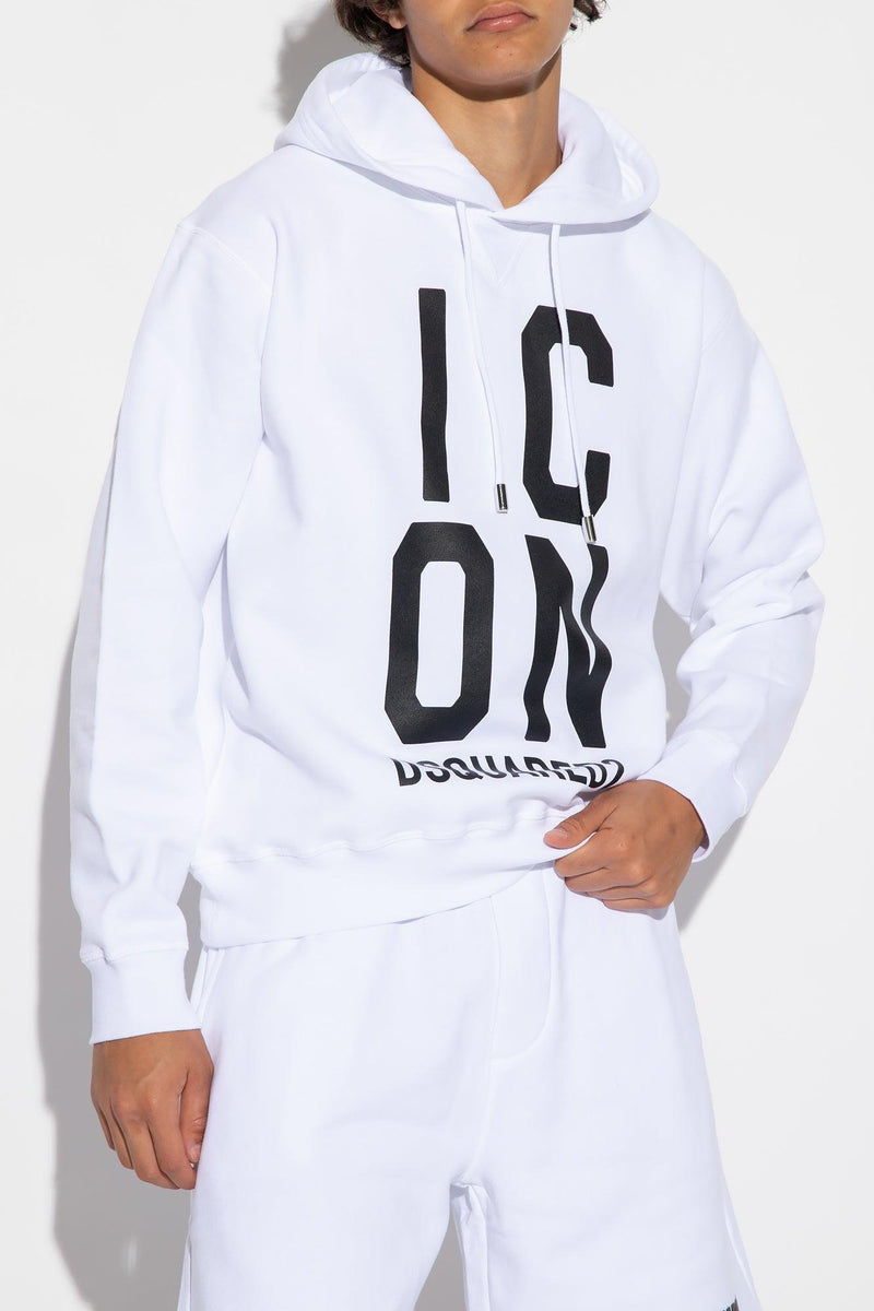 Dsquared2 White Printed Hoodie - Men - Piano Luigi