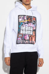 Dsquared2 White Printed Hoodie - Men - Piano Luigi