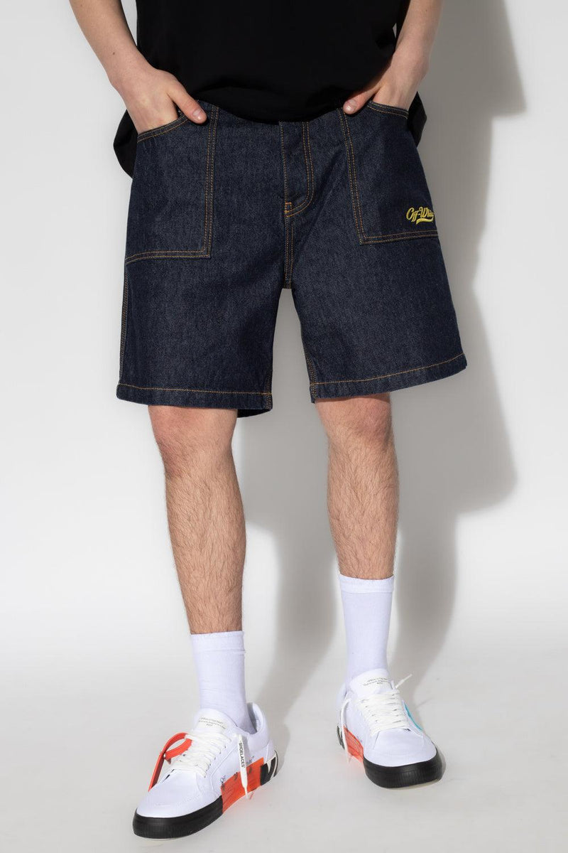 Off-White Navy Blue Denim Shorts - Men - Piano Luigi