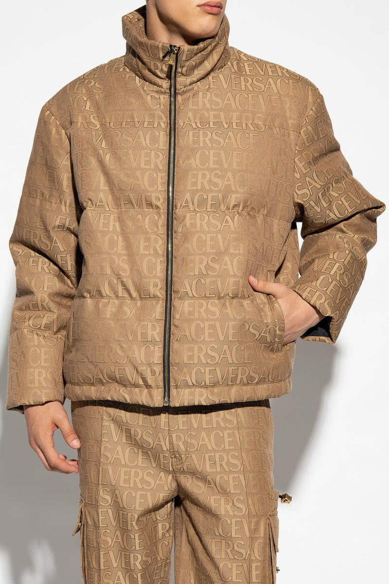 Versace Beige Jacket With Standing Collar - Men - Piano Luigi