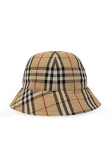 Burberry Beige Checked Bucket Hat - Men - Piano Luigi