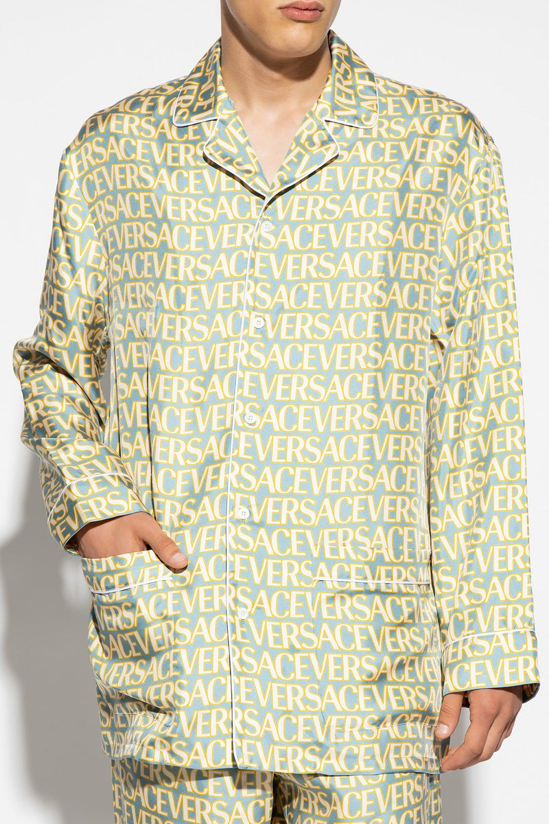 Versace Blue ‘La Vacanza’ Collection Pyjama Top - Men - Piano Luigi