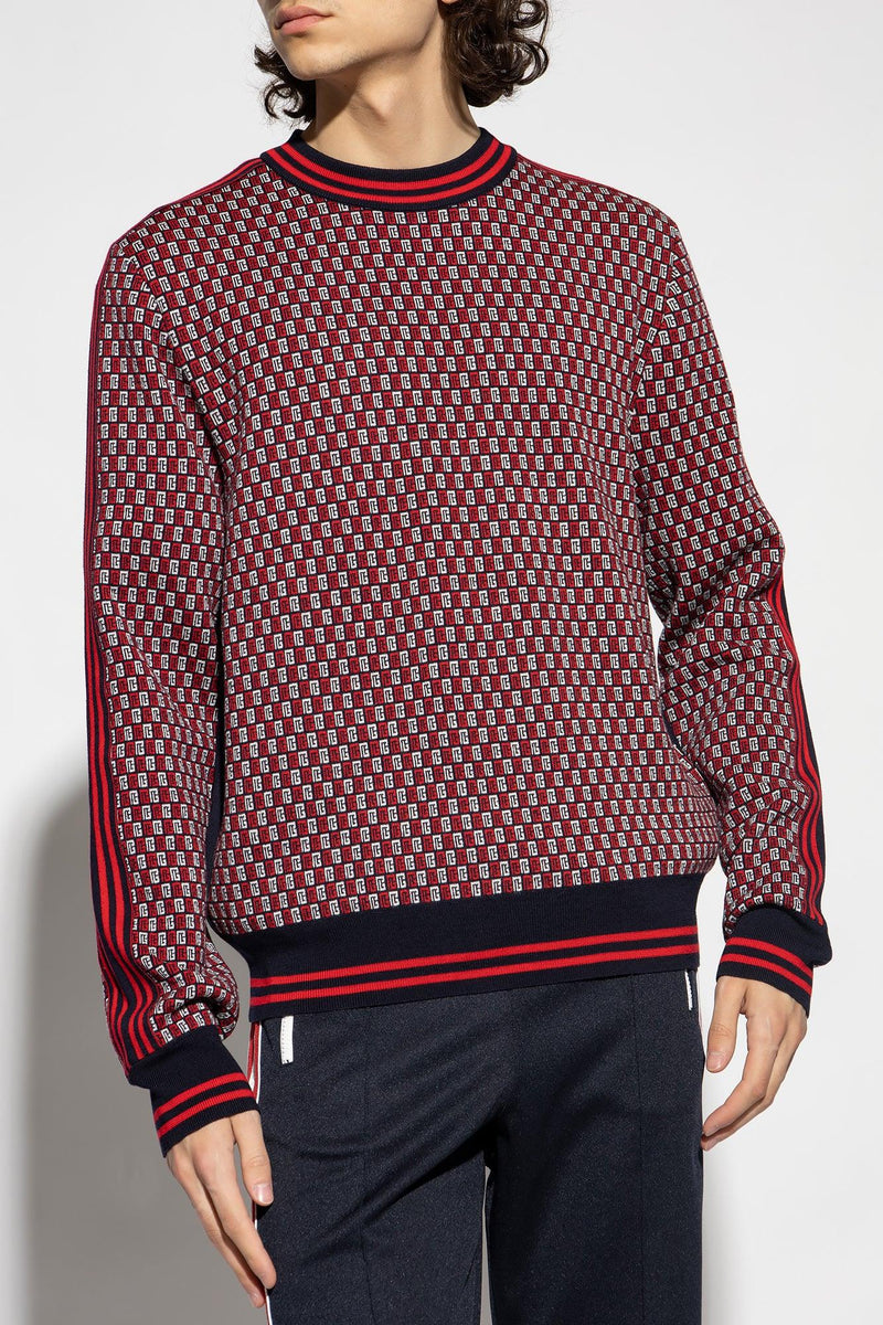 Balmain Red Sweater With Monogram - Men - Piano Luigi