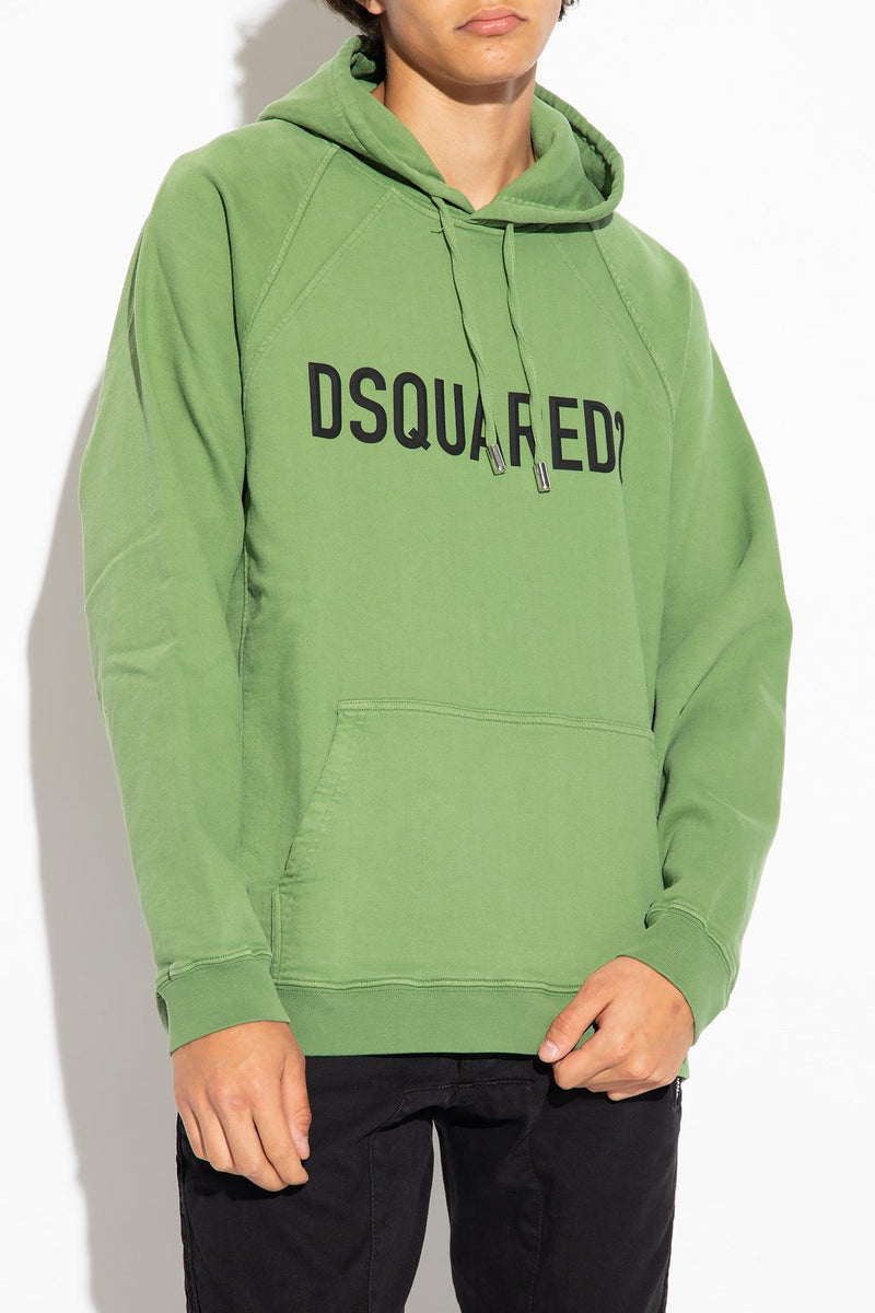 Dsquared2 Green Hoodie With Logo - Men - Piano Luigi