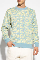 Versace Blue Cotton Sweater - Men - Piano Luigi