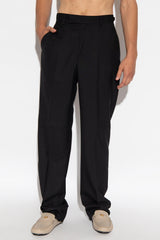 Versace Black Pleat-Front Trousers - Men - Piano Luigi