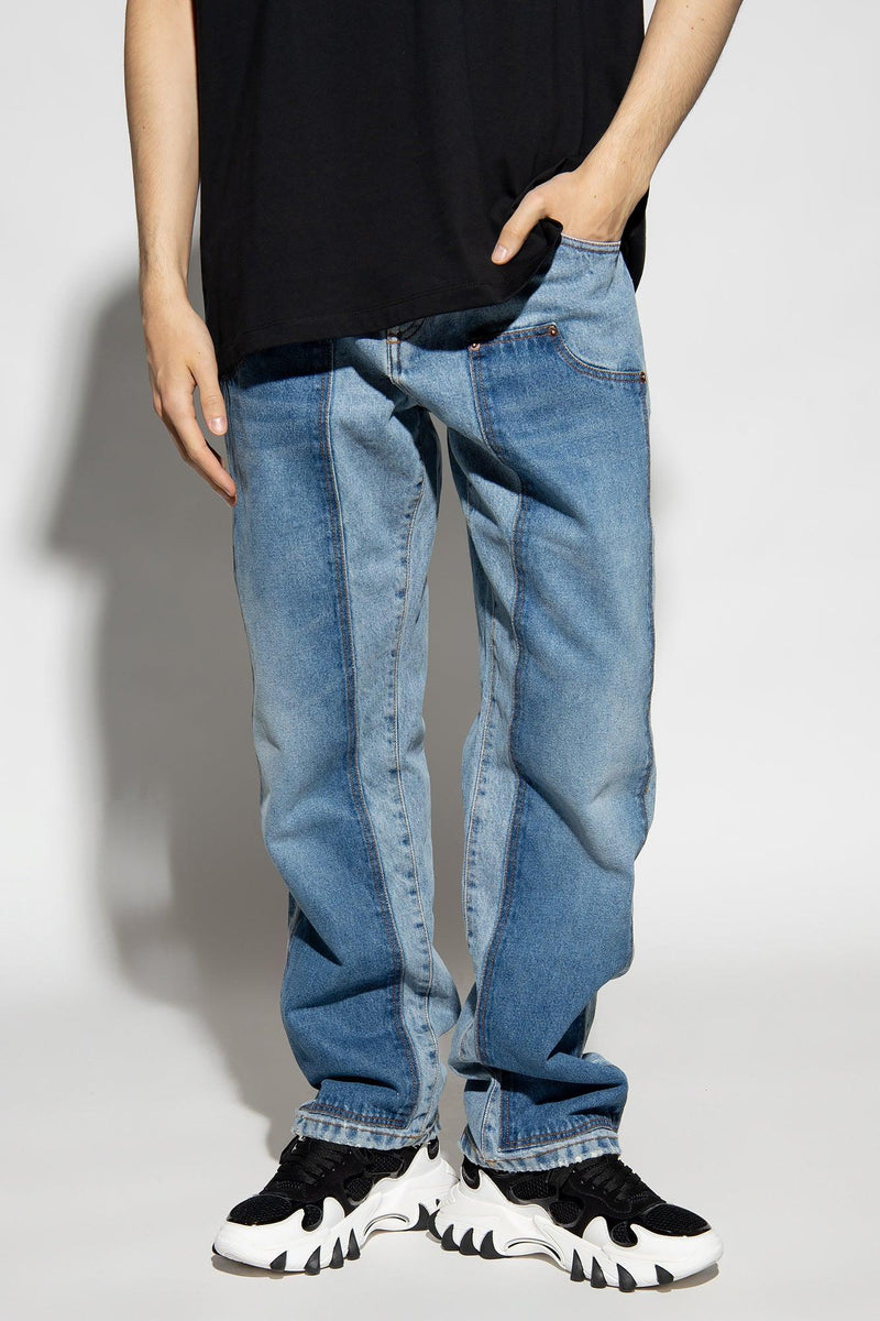 Balmain Blue Straight Leg Jeans - Men - Piano Luigi