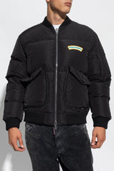 Dsquared2 Black Down Jacket With Logo - Men - Piano Luigi