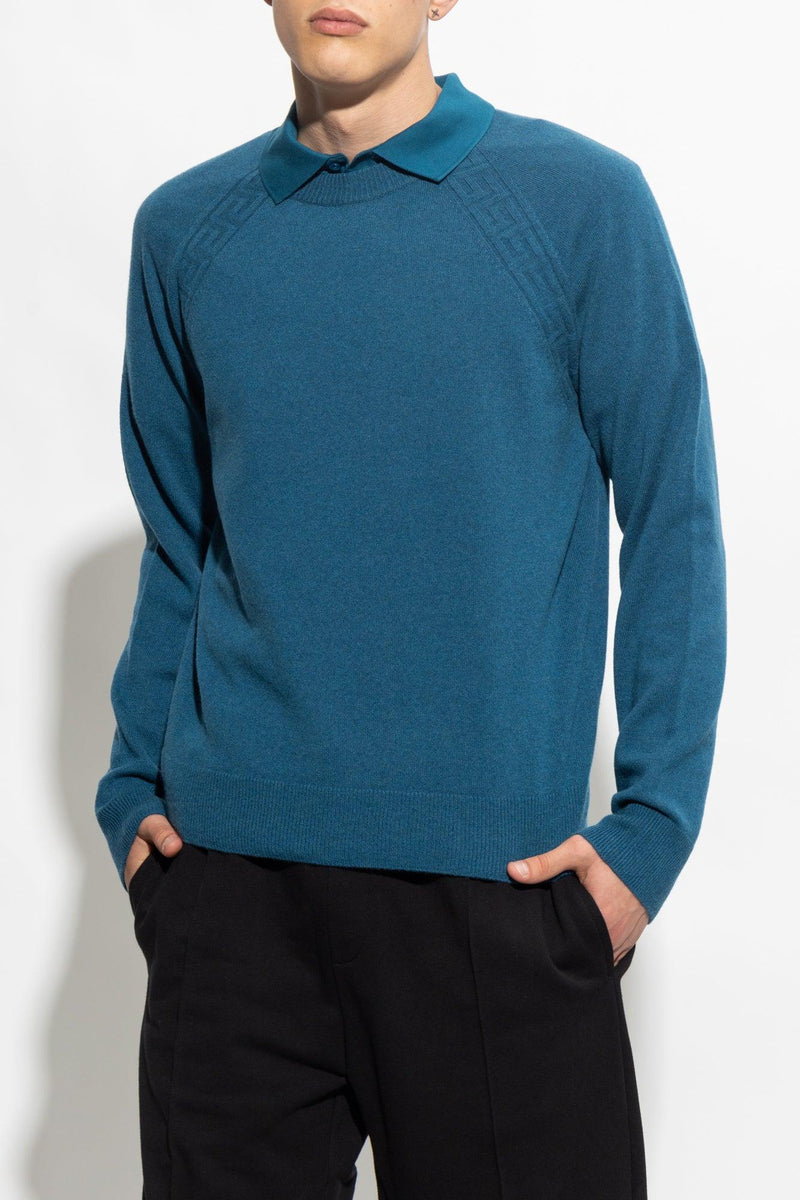 Versace Blue Cashmere Sweater - Men - Piano Luigi