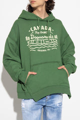 Dsquared2 Green Printed Hoodie - Men - Piano Luigi