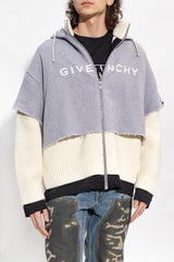 Givenchy Grey Hoodie In Contrasting Fabrics - Men - Piano Luigi