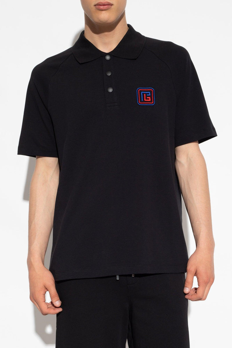 Balmain Black Polo Shirt With Monogram - Men - Piano Luigi