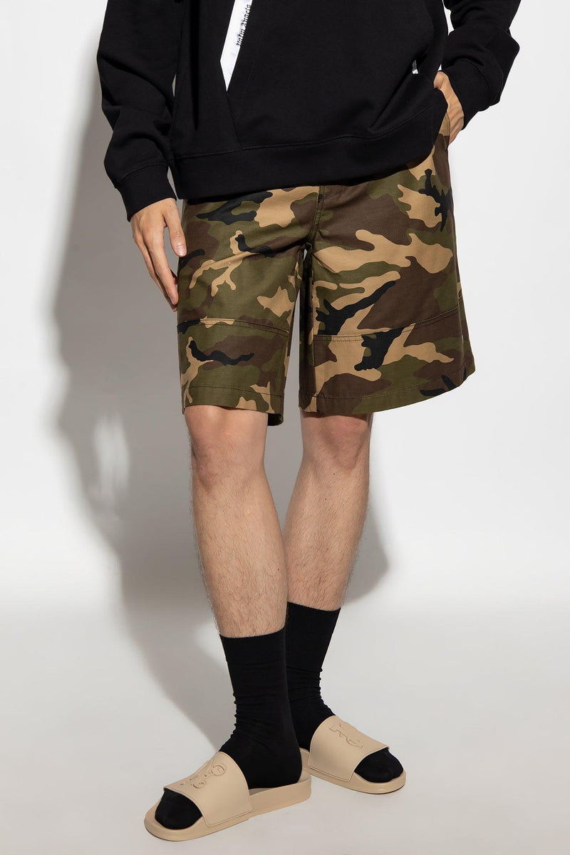 Palm Angels Green Camo Shorts - Men - Piano Luigi