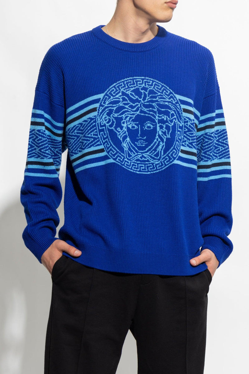 Versace Blue Wool Sweater - Men - Piano Luigi