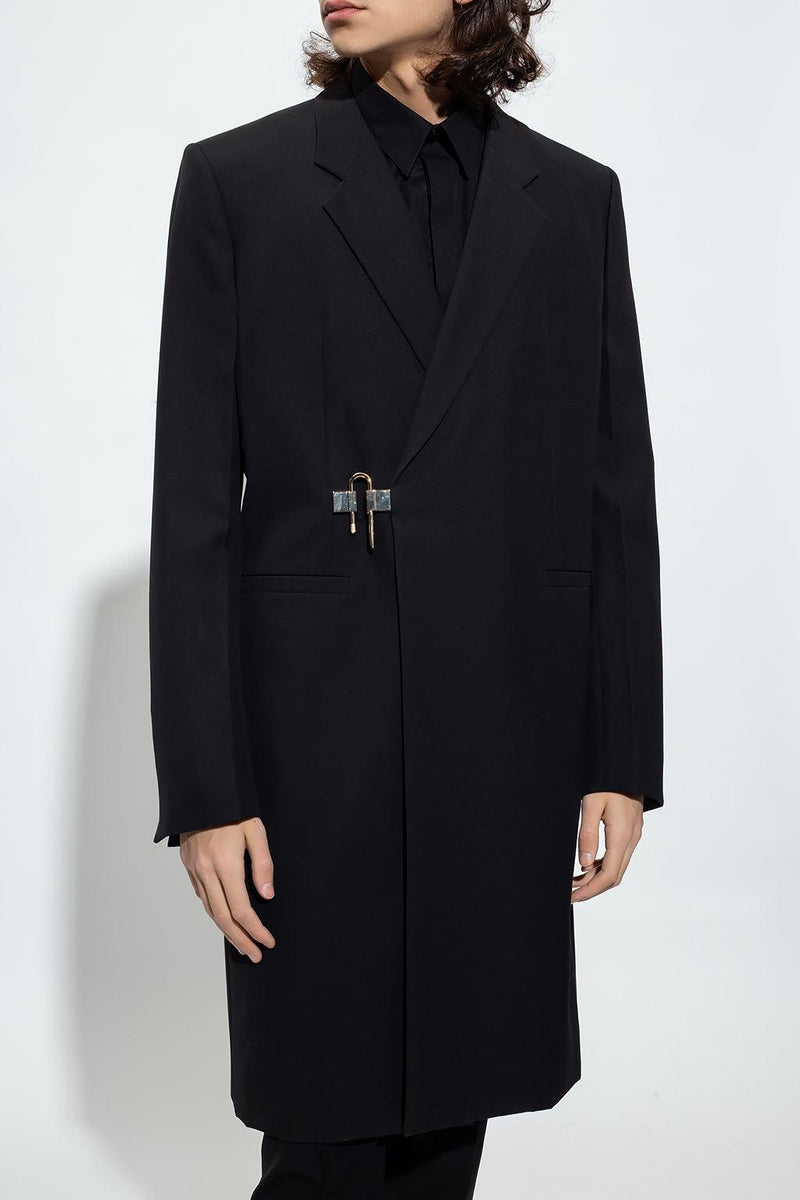 Givenchy Black Coat With Decorative Closure - Men - Piano Luigi