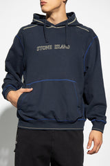 Stone Island Navy Blue Hoodie With Logo - Men - Piano Luigi