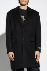 Versace Black Wool Coat - Men - Piano Luigi