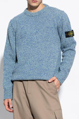 Stone Island Blue Sweater With Logo - Men - Piano Luigi