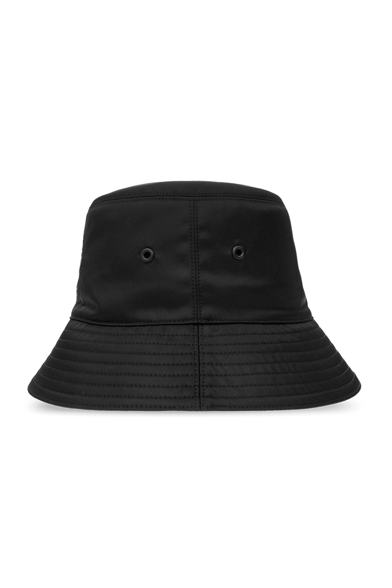 Burberry Black Bucket Hat With Logo - Men - Piano Luigi