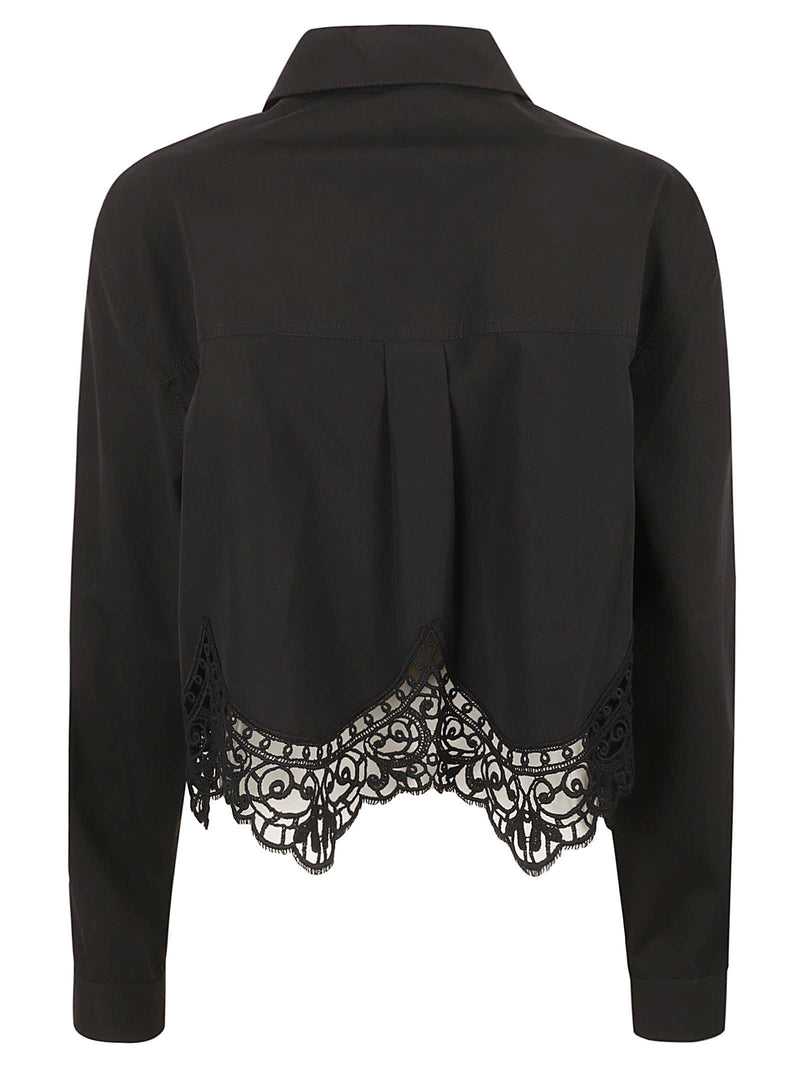 Burberry Lace Asymmetric Hem Crop Shirt - Women - Piano Luigi